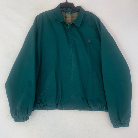 Polo Ralph Lauren Other - VTG Polo Ralph Lauren Harrington Jacket Mens XXL Green Plaid Lined Bi Swing Y2K